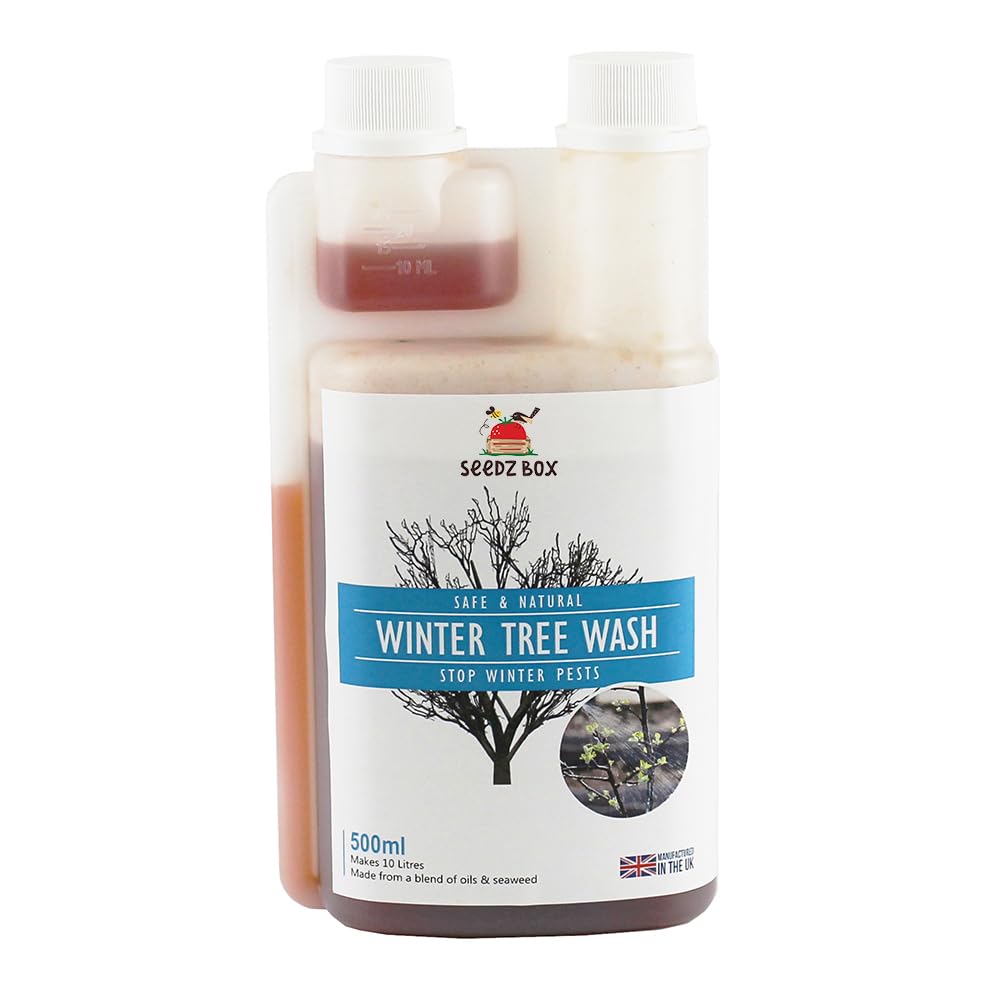 Winter Tree Wash 500ml - Stops Insects Pests & Aphid Eggs Wintering In Trees - One 500ml Bottle Makes 10 Litres - Prevents Infestation During Growing Season - Revitalises & Cleanses Bark - Seedzbox