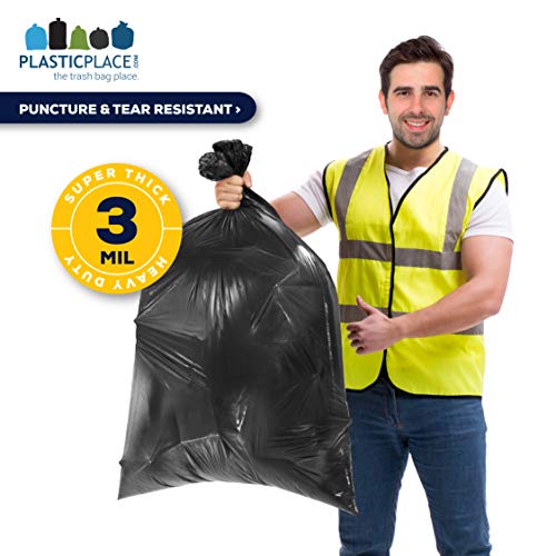 Plasticplace Contractor Trash Bags 42 Gallon │ 3.0 Mil │ Rolls │ Black