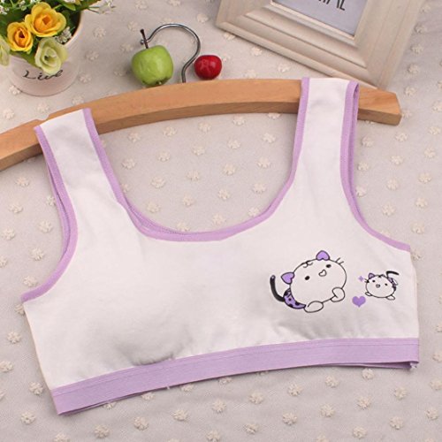 TIFENNY Newest Lovely Girls Printing Underwear Bra Vest Children Underclothes Sport Undies (Purple) - Thumbnail 2