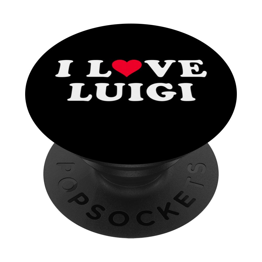 I Love Luigi Matching Girlfriend & Boyfriend Luigi Name PopSockets Swappable PopGrip