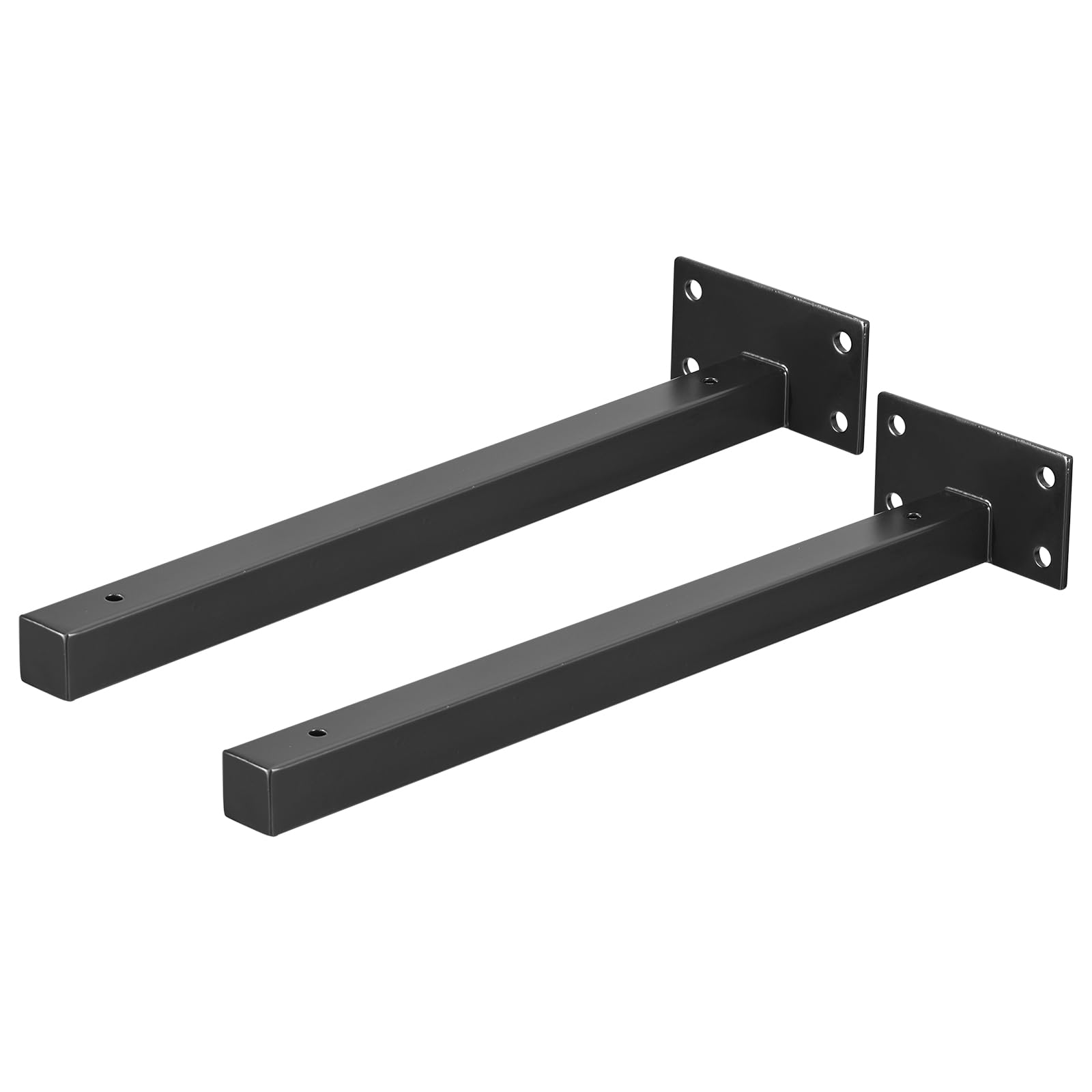 uxcell Floating Shelf Brackets, 2pcs 12"(300mm) Industrial Metal Brackets for Shelves Wall Mounted Shelf Supports, Black
