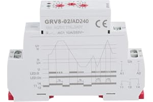 VIKYE Voltage Monitoring Relay, GRV8-02 Single-Phase Voltage Control Monitoring Relay for Electrical Equipment or Compressors, Emergency/Backup Power Switching Control(GRV8-02/AD240)