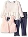 Nautica Baby Girls' Vest, Shirt, and Jegging Set, Pale Pink, 24 Months