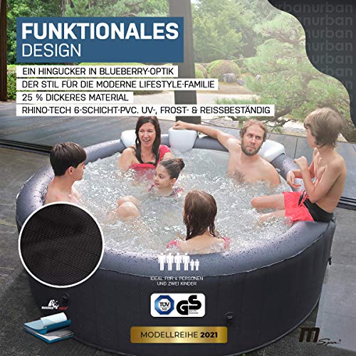 Miweba MSpa aufblasbarer Whirlpool Outdoor Urban Rimba U-RB061 - Für 6 Personen -138 Luftdüsen - M-ONE & Ozon-UV-C… – Bild 5