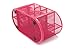 DooDeen Desk Tidy Mesh Desk Organiser Set Office Tidy Organiser Desk Caddy Tray Multi-functional Black Metal Pencil Pot Pencil Holder (Pink)