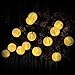 Lantern Solar String Lights, Innoo Tech Outdoor Globe Lights 14.4ft 20 LED Warm White Fabric Ball Christmas Lights for Garden Path Party