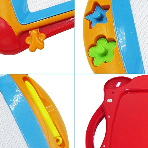 Magnetic Doodle Writing/Drawing Board – Multi-Color Erasable Pad With 2 Magnetic Shapes - Educational Learning Travel Gift For Kids, Teens and Adults – Orange - Thumbnail 3