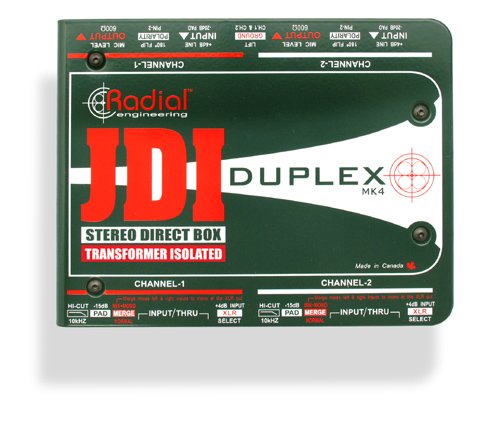 Radial JDI Duplex Stereo Passive DI Box