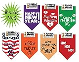 7 PACK BANDANAS -Holiday Pack, One Size Fits Most for Medium to Large Dogs