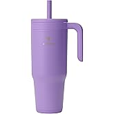 REDUCE Chiller Vacuum Insulated 40 oz Tumbler with Spill-Proof Silicone Straw - Sustainable Tritan Lid with Water Intake Markers - Soft Sit Base Travel Mug - Dishwasher Safe - Purple Punch
