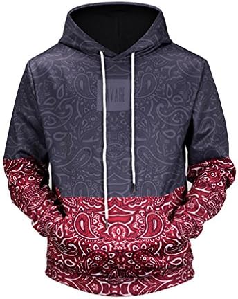 BBTURE New Floral Stitching Printed Men's Hooded Hoodies H64 XXL