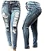 Jack David/1826 Jeans Womens Plus Size Acid Wash Distressed Ripped Blue Skinny Denim Jeans Pants (18)