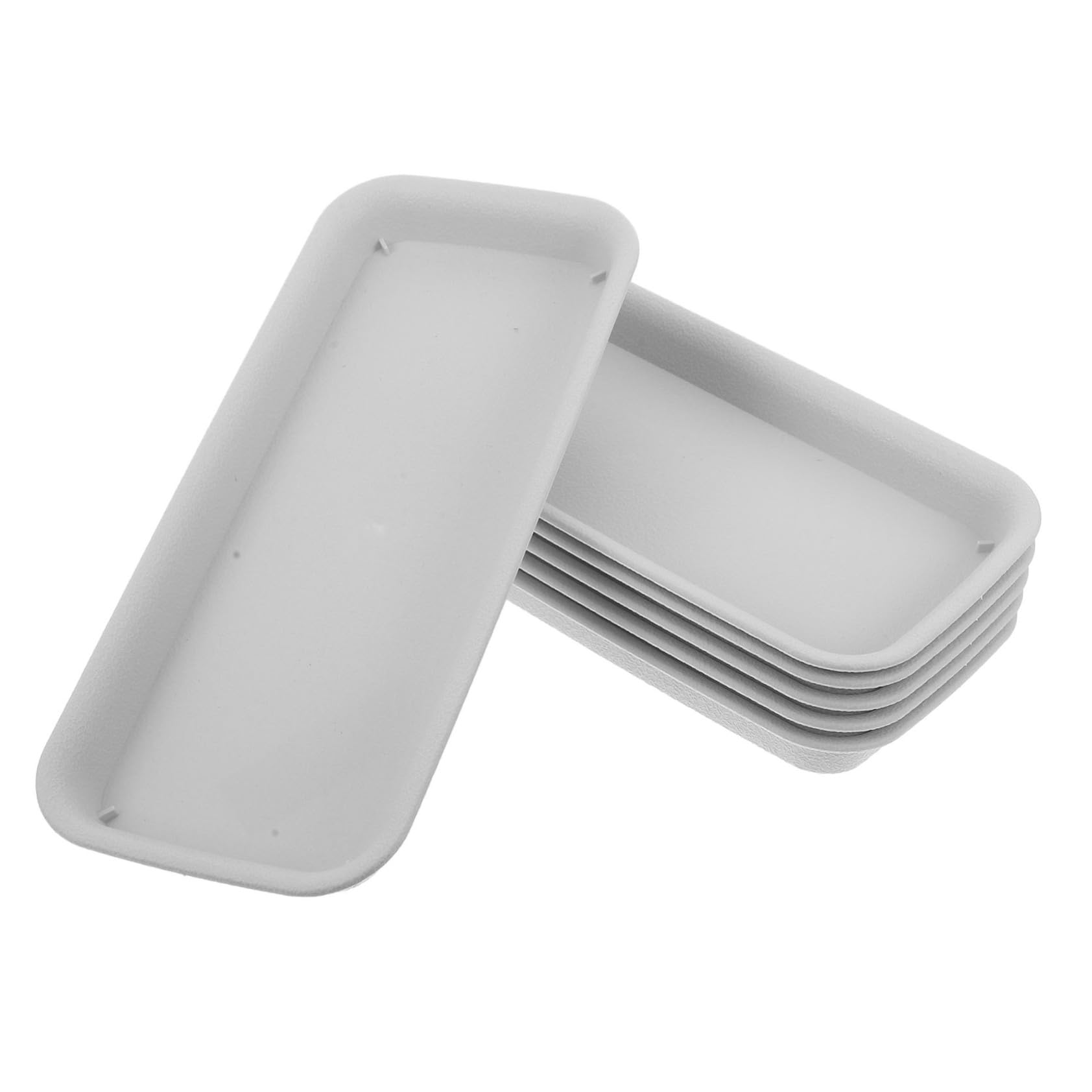 Housoutil Pot Saucers 6 Pcs Rectangular Plant Saucer Drip Trays Plant Pot Saucers Flowerpot Tray Pot Drainage Tray Plant Plate for Pots Window Sills and Window Shelf Beige Plant Pot Saucers