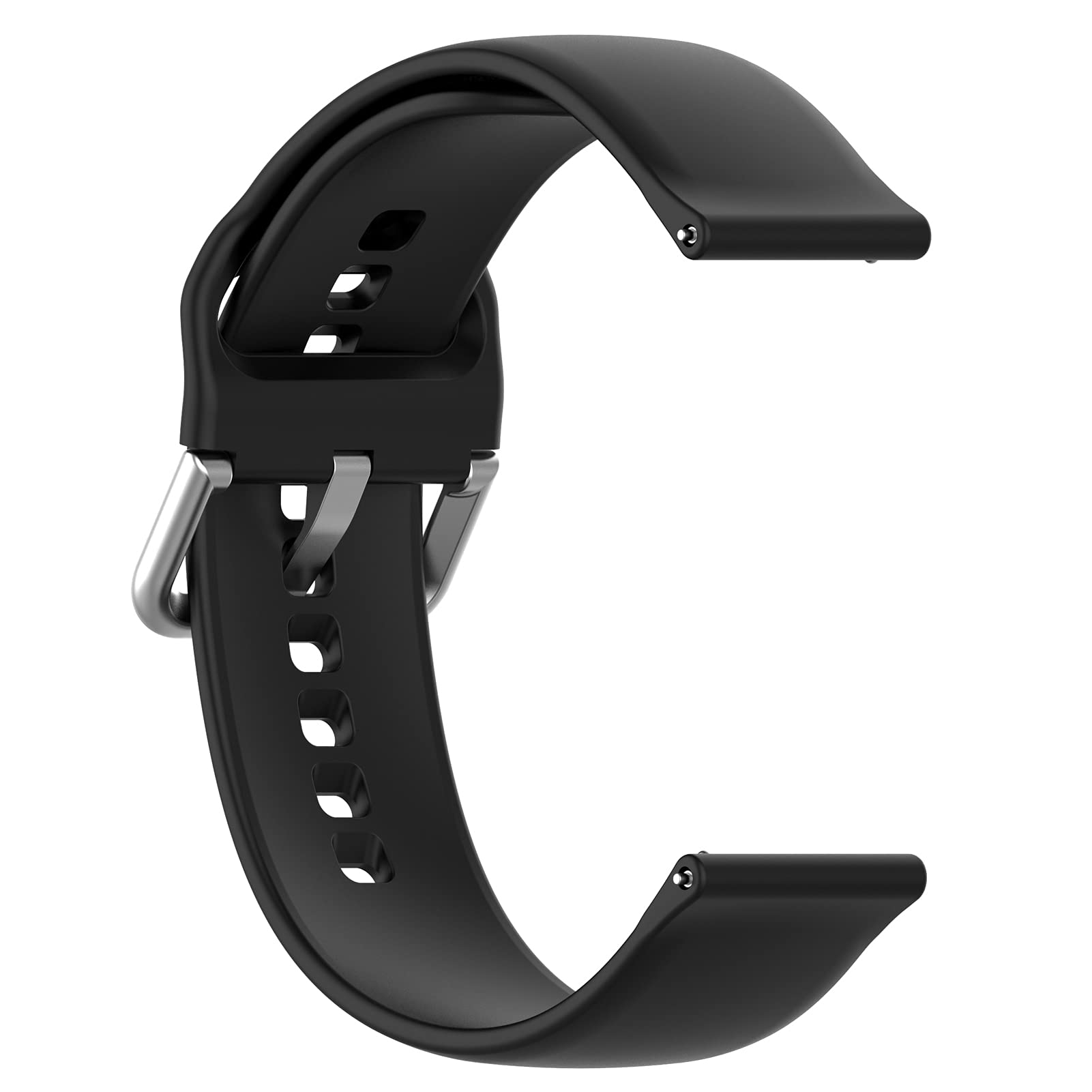 LOKEKE for YAMAY SW022 Replacement Band - 22mm Replacement Silicone Wrist Watch Band Strap For YAMAY SW022/ One Plus Watch/Xiaomi Haylou RT LS05S(Silicone Black)