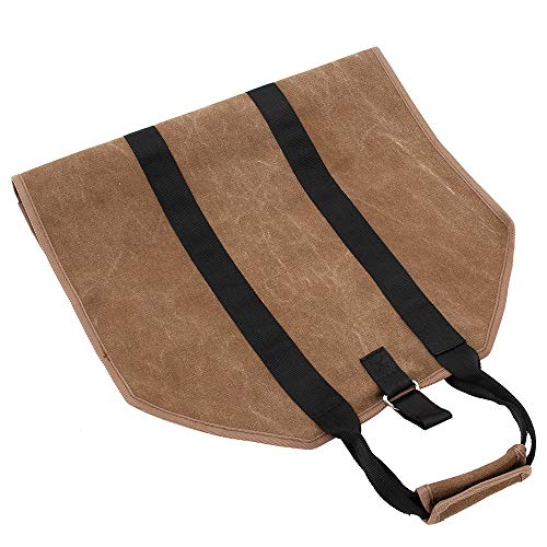 Wrightus Log Carrier Waxed Canvas Firewood Carrier Tote Bag Long Strap Fireplace Wood Stove Accessories Heavy Duty Durable - Thumbnail 5