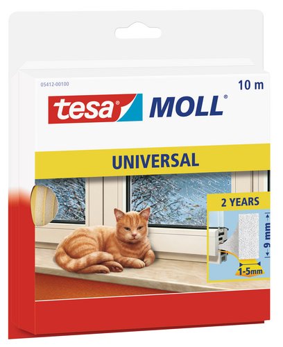 tesamoll Schaumstoffdichtung für Fenster und Türen, einfache Qualität, 10m x 9mm