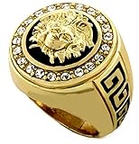 Hip Hop Medusa Head Gold Tone Men Ring #2 (11)