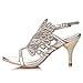 VELCANS Womens Handmade Studded Rhinestone Peacock Shaped High Heels Prom Wedding Occassions Sandals