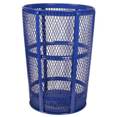 Witt IndustriesEXP-52BL Steel 48-Gallon Outdoor Waste Receptacle, Round, 23" Diameter x 33" Height, Blue