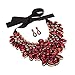 Holylove Costume Jewelry Sets for Women, Statement Necklace Costume Jewelry，Rhinestone Crystal Statement Necklace Earrings Set- Red