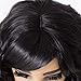 YUNKAI Short Curly Wigs For Black Women Upgraded Womens Curly Wave Black Wigs With Bangs Cute Fashion Natural Wavy Curly Wavy Synthetic Hair Loose Wavy Wigs Heat Resistant for Daily Party (Black)