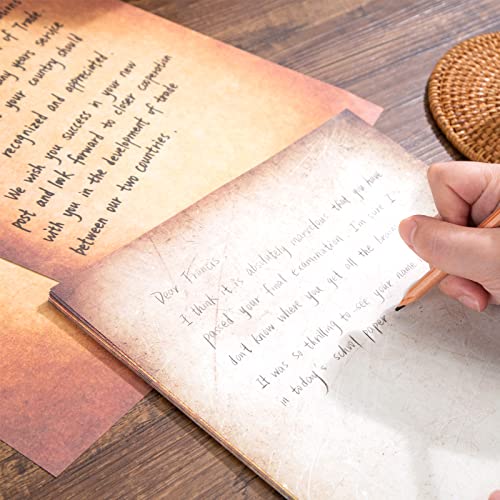 Koogel 220 Sheets Vintage Stationery Paper, Old Fashion Letter Paper 11 x 8.5 Inch Antique Looking Paper 10 Designs for Writing Calligraphy Scrapbook Wedding Invitation Printing