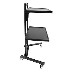 CNCEST 2-Tier Metal Rolling Cart, Foldable Salon
