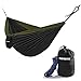 ELEMENTEX Portable Parachute Nylon Travel Camping Backpacking Hammock - Large Black & Green