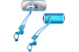 NAKAZAWA Bike Mirrors Handlebar Rearview Mirror, Bicycle Mirrors for Handlebars 2 pack, Bike Mirrors for Handlebar for Electric Bike, Mountain Bike, and Fixed Gear Bike (Blue)