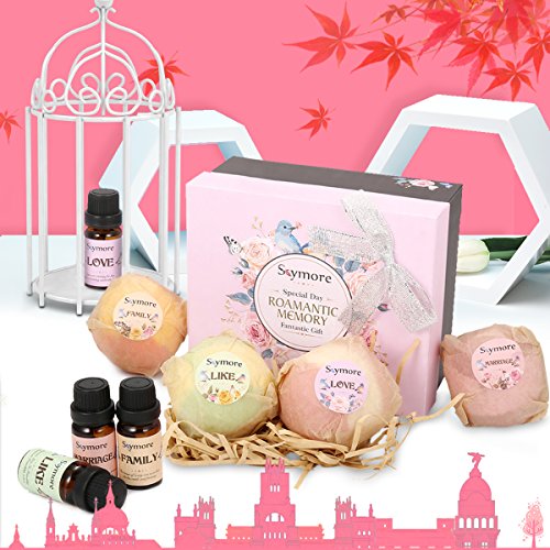 Skymroe 4 All-Natural Essential Oils with 4 Bath Bombs Valentine's Day Gift Set-Like, Love, Marriage, Family - Thumbnail 4