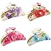 Kaide Florals Pattern Plastic Acrylic Claw Hair Clip Clamp,Jaw Hair clip Barrette for Girls and Women