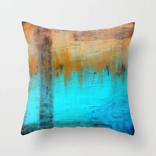Gold and turquoise Decorative pillow