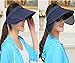 Flyou Sun Hats Unisex Summer Hat Outdoor UV Protection Wide Large Brim Cap Beach Visor Empty Top Caps Foldable (Nave)