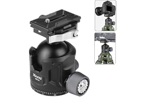XILETU Aluminum Ball Head for Shooting Tripod 360° Panoramic Ball Head for DSLR Camera Compatible with Arca Swiss and Picatinny Maximum Load Capacity of 55lbs for Hunting and Photography (44mm)