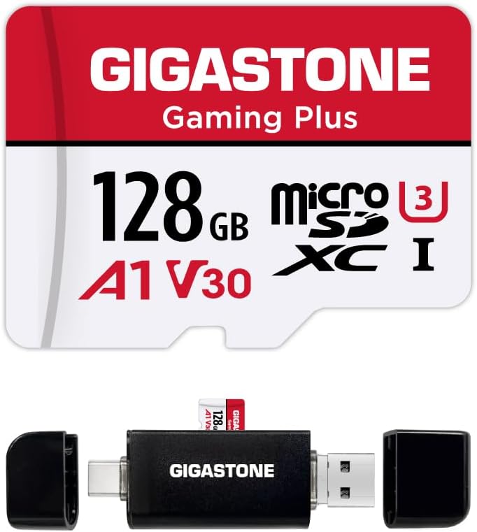 Gigastone 128GB MicroSDXC Nintendo Switch 1 Card USB-C Reader 4K A1 U3 V30