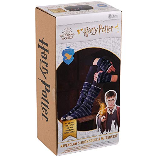 Hero Collector Hogwarts Ravenclaw Slouch Socks and Mittens Knitting Kit | Harry Potter Wizarding World Knitting Kits