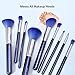 Makeup Brushes, USpicy Professional Makeup Brush Set 10 Pieces (Soft Synthetic Fiber for Uniform Application of Blush, Creams, Liquids, Contouring & Powders)-Blue