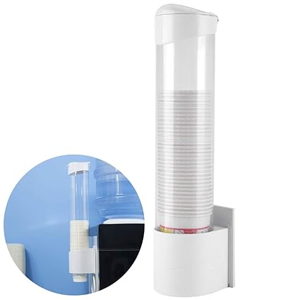 Outgeek Water Cup Dispenser Dustproof Mount Water Cup Holder Cup Dispenser Holder