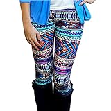 Perman Women Lady Skinny Geometric Print Stretchy Jegging Pants Slim Leggings