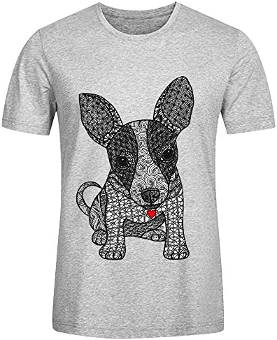 Alert Chihuahua Men O Neck T Shirts Grey