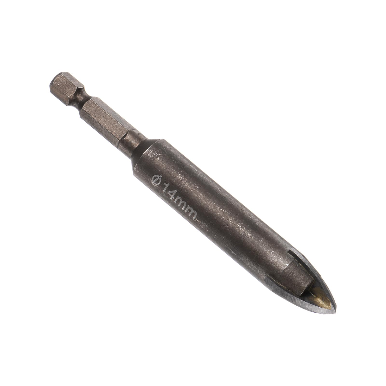 CoCud Titanium Masonry Drill Bit, 14mm Cutting Dia 94mm Length 1/4" Hex Shank Carbide Cross Tip Concrete Drill Bits Yellow - (Applications: for Wood Glass Brick Cement), 1-Pieces