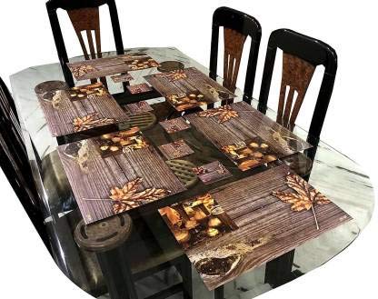 Revexo Placemat Table Mat With Coasters Set Of 6 44x29 Cm Pvc Table Mat Waterproof Stain Resistant Washable Placements Perfect For Kitchen Dining Table Restraurant Decoration Amazon In Home Kitchen