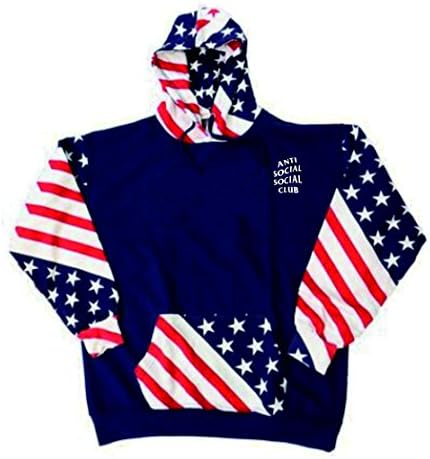 WellDam Mens Anti Social Social Club Hoodied Sweatshirt Pullovers