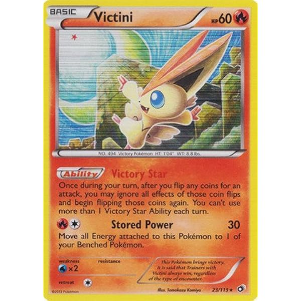 Amazon Com Pokemon Victini 23 113 Legendary Treasures Holo Toys Games