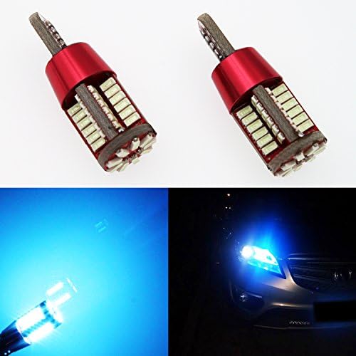 194 Led Light bulb,AutoTime 2pcs Canbus Error Free 194 168 2825 W5W T10 Wedge Blue LED Bulbs 3014 57-SMD Led Replacement Bulb for Car Interior Dome Map Courtesy Trunk Door License Plate Light