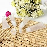10Pcs 8ml Mini Refillable Empty Tubes Lip Gloss Balm Clear Cosmetic Containers Soft Tubes with 3pcs Free 5ml Plastic Syringes