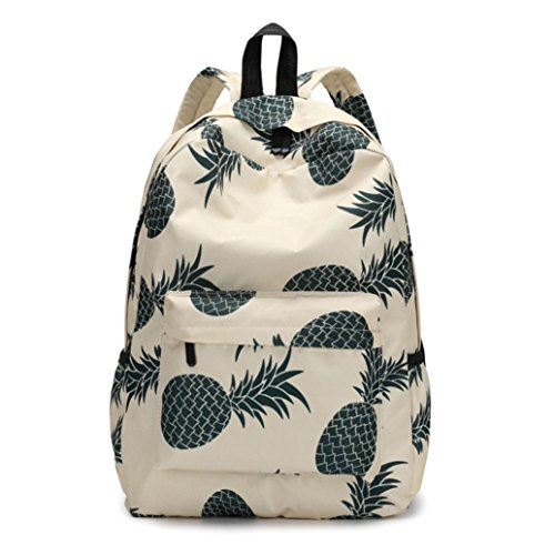Women Pineapple Print Backpacks Travel School Bags (C)