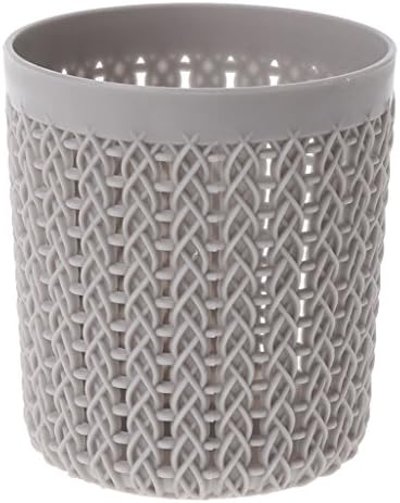 XMPTF Creative Hollow Rattan Design Plastic Pen Holder Storage Box Office Stationery (Gray)
