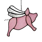 BOXCASA Flying Pig Decor Stained Glass