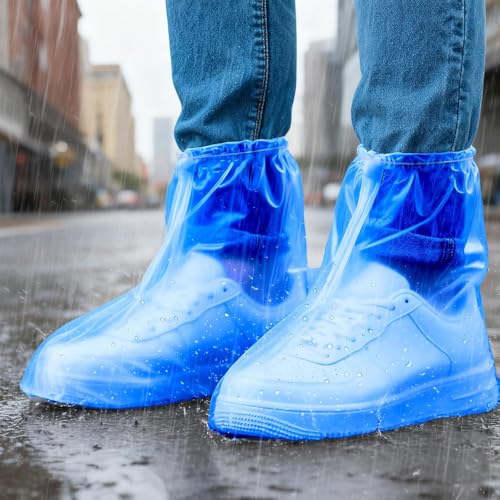 Photo 1 of 20Pcs Shoe Covers Boot Covers Plastic Disposable Waterproof Shoe Covers, Shoes Cover for Rain, Rain Boot Shoe Covers, Plastic Boot and Shoe Covers, Non-Slip Outdoor Waterproof Shoe (Blue)